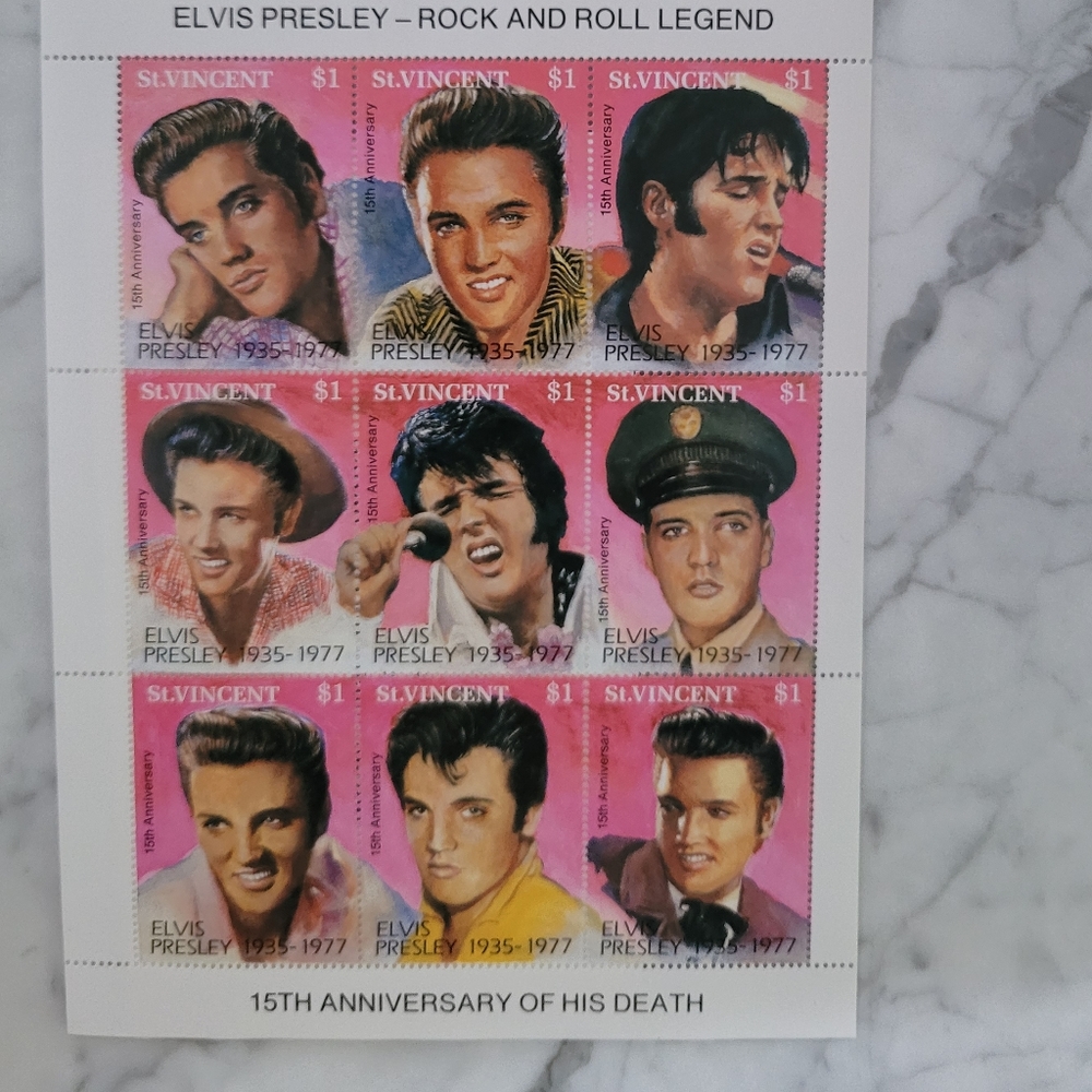 ⭐️ 4 Sheets of Elvis stamps ⭐️